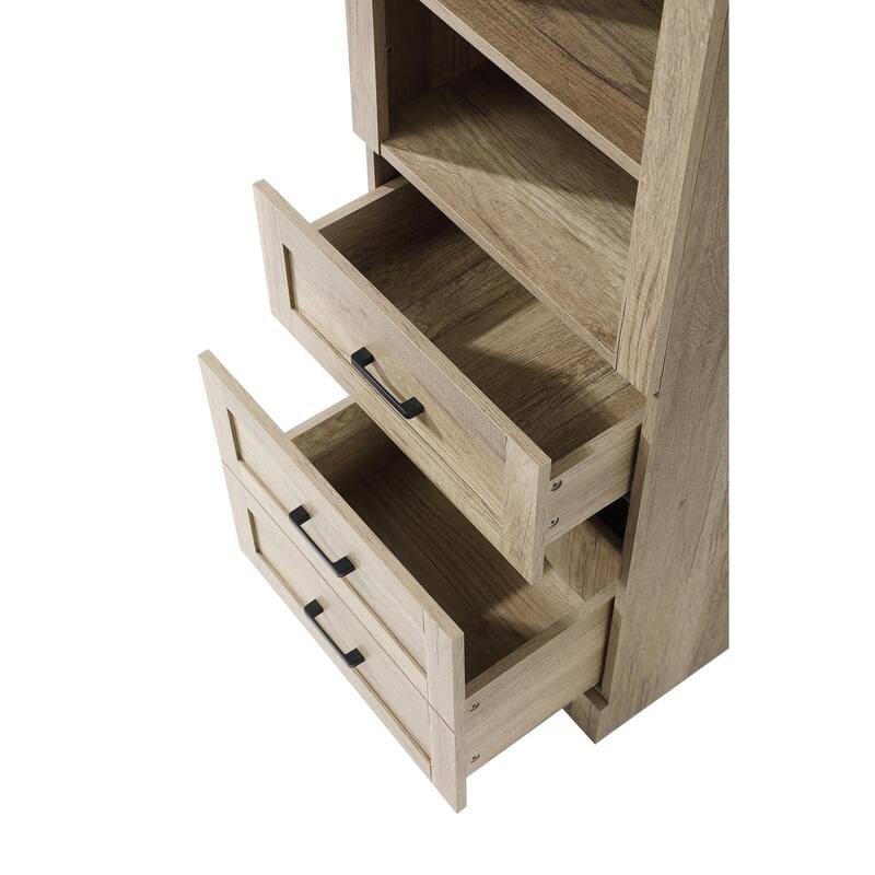 Fresco 16-28 Inch Bath Storage Glass Cabinet