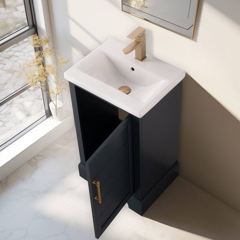 Vanity Art 24" Single Sink Bathroom Vanity with Ceramic Sink & Top