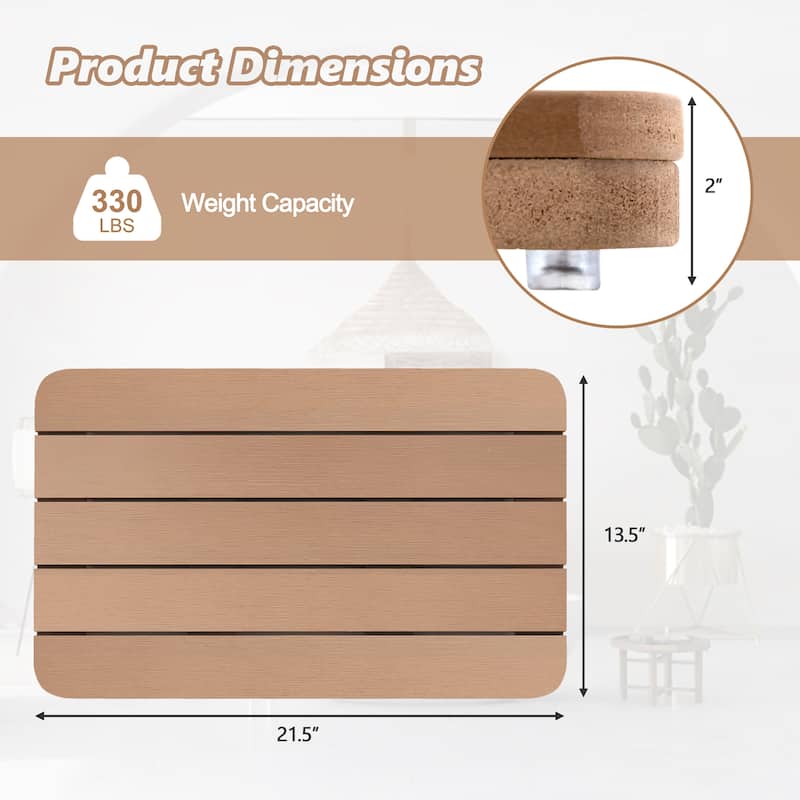 21.5" x 13.5" Bath Mat Shower Mat for Bathroom with Non Slip Foot Pads