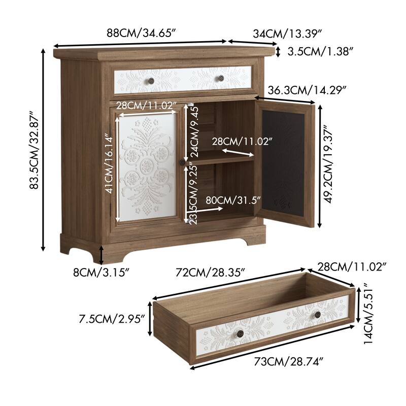 Sideboard Accent Cabinet Nightstand File Cabinet Buffet Cabinet