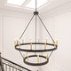 preview thumbnail 21 of 80, Acroma 20-light 40In Farmhouse Wagon Wheel Chandelier Black Gold