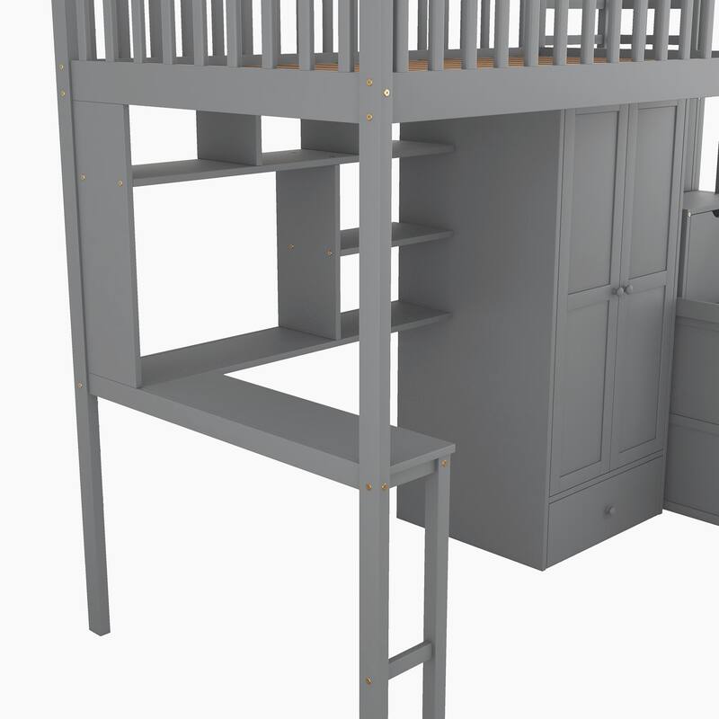 Loft Bed with Bookshelf