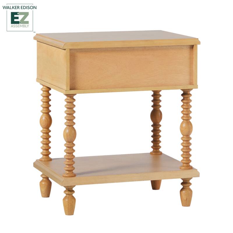 Walker Edison Easy Assembly Solid Wood 1-Drawer Nightstand