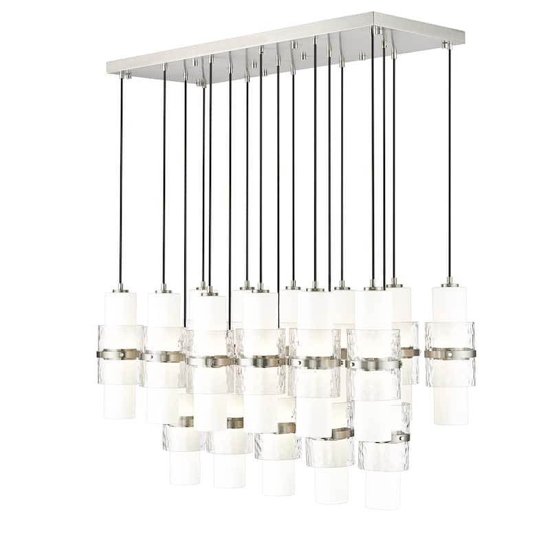 Cayden 17 Light Linear Chandelier in Brushed Nickel - Brushed Nickel