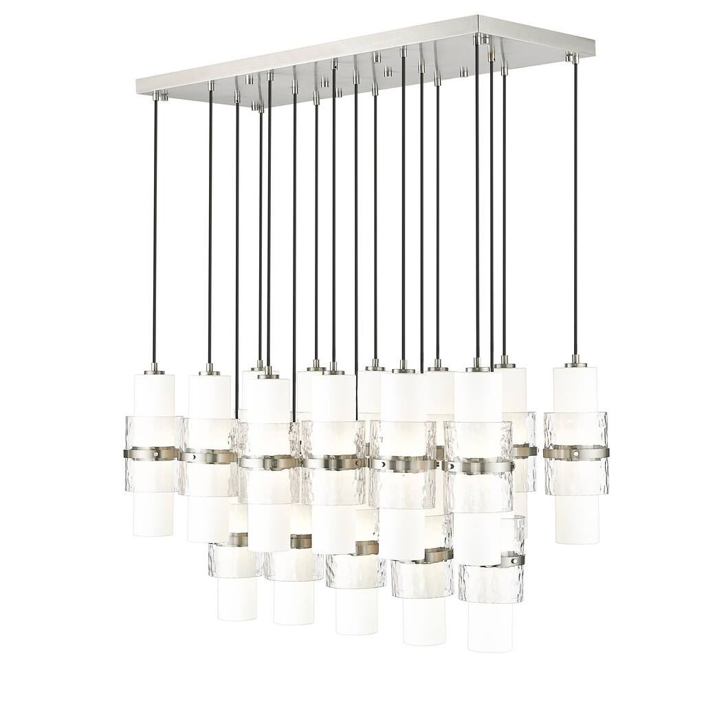 Cayden 17 Light Linear Chandelier in Brushed Nickel - Brushed Nickel