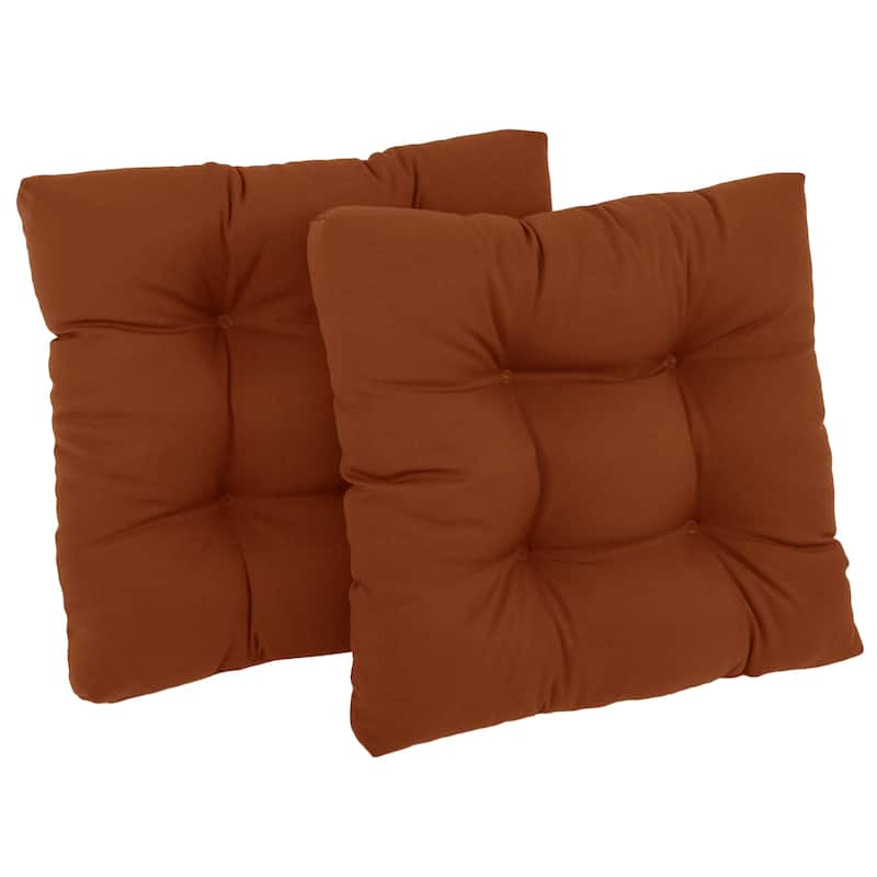 19-inch Twill Square Chair Cushion (Set of 1, 2, or 4) - 19" x 19" - Set of 2 - Spice