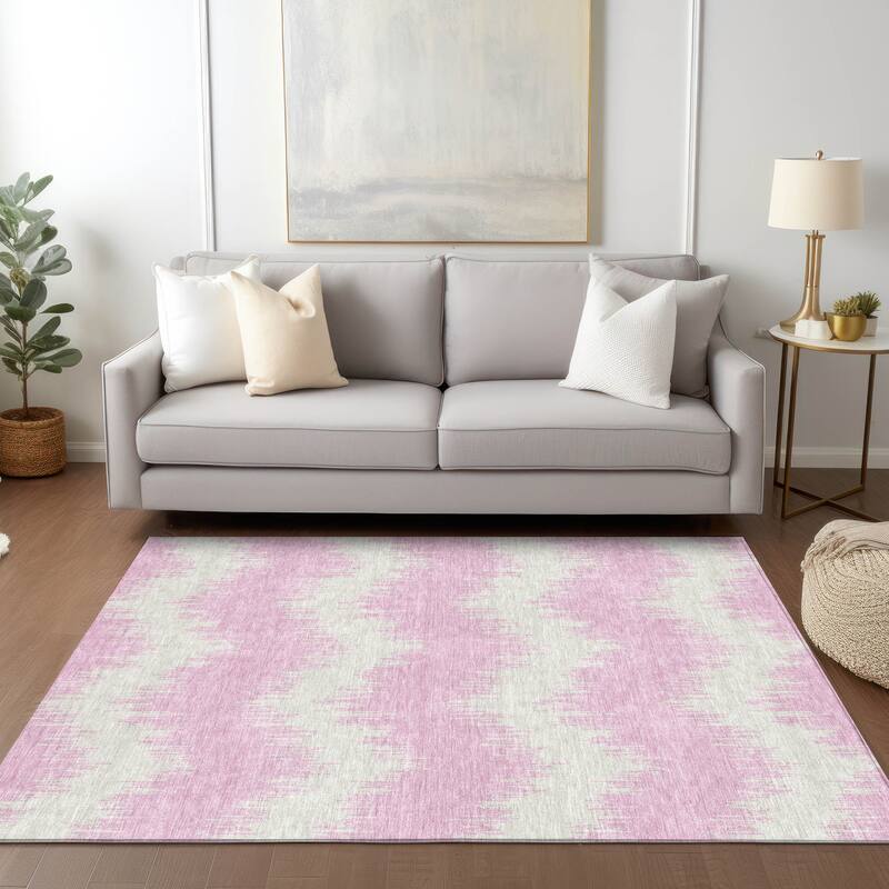 Machine Washable Indoor/ Outdoor Chantille Chevron Modern Rug