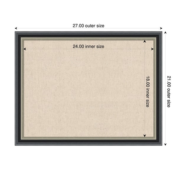 dimension image slide 1 of 91, Amanti Art Framed Fabric Pinboard Natural Linen Printed Bulletin Board