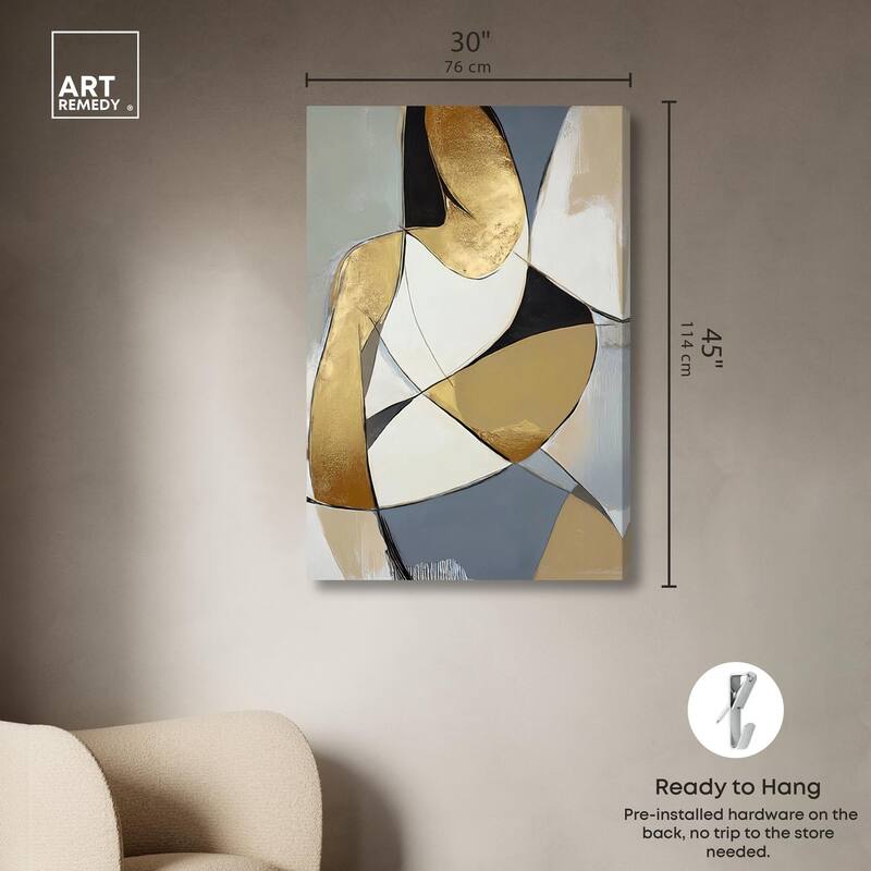 Gold Leaf Contours Canvas by Art Remedy, Gallery Wrapped