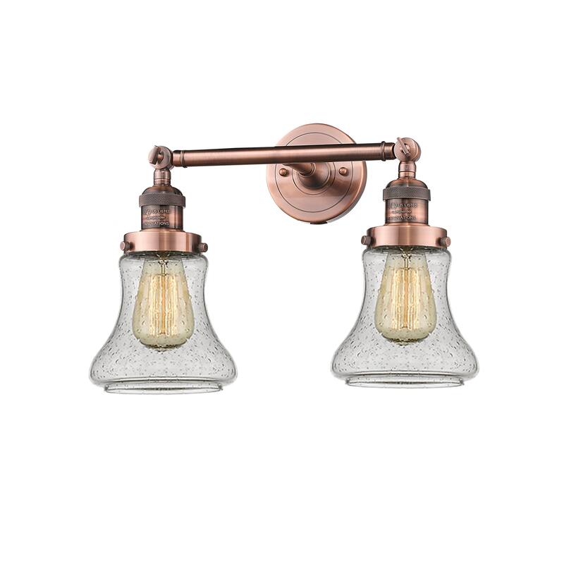 Innovations Lighting Bellmont 2 Light 17" Wide Bathroom Vanity Light - Antique Copper / Seedy