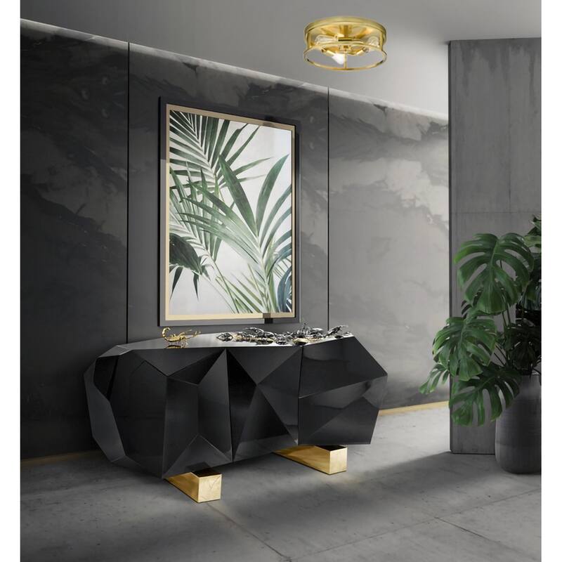 3 Light Gold Iron Flush Mount