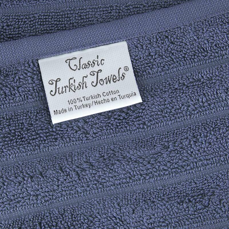 Classic Turkish Towels 100% Turkish Cotton Bath Sheets Plush Ribbed 3 Piece 40x65" - 40x65