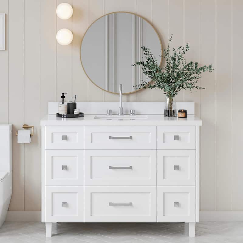 Ariel B49WQRVO Monroe 49" Free Standing Single Basin Vanity Set with - White