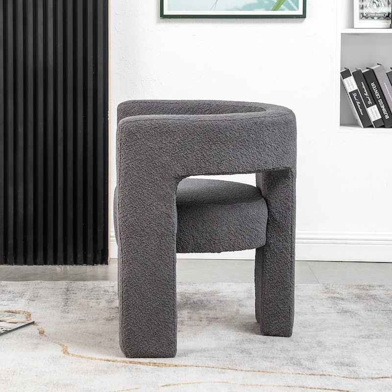 KINWELL 28" Wide Boucle Upholstered Square Armchair