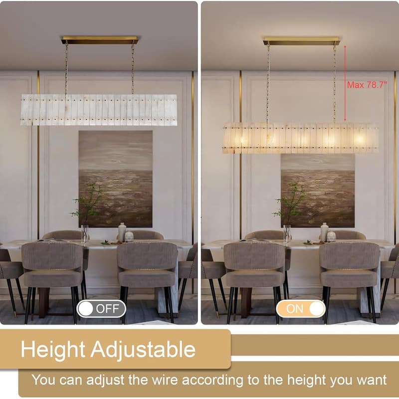 KAYLA Modern Chandelier 54 in Alabaster Chandelier