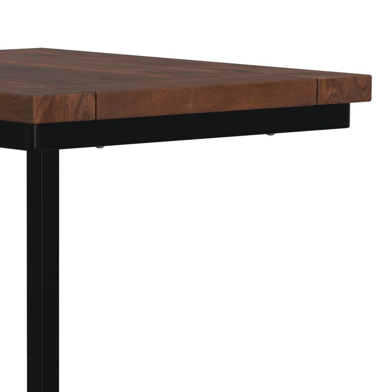 WYNDENHALL Rhonda SOLID MANGO WOOD and Metal 20 inch Wide Rectangle Industrial Wide C Side Table