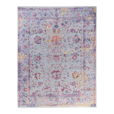 Ikat One-of-a-Kind Hand-Knotted Area Rug, Gray - 8' 3" x 10' 4"
