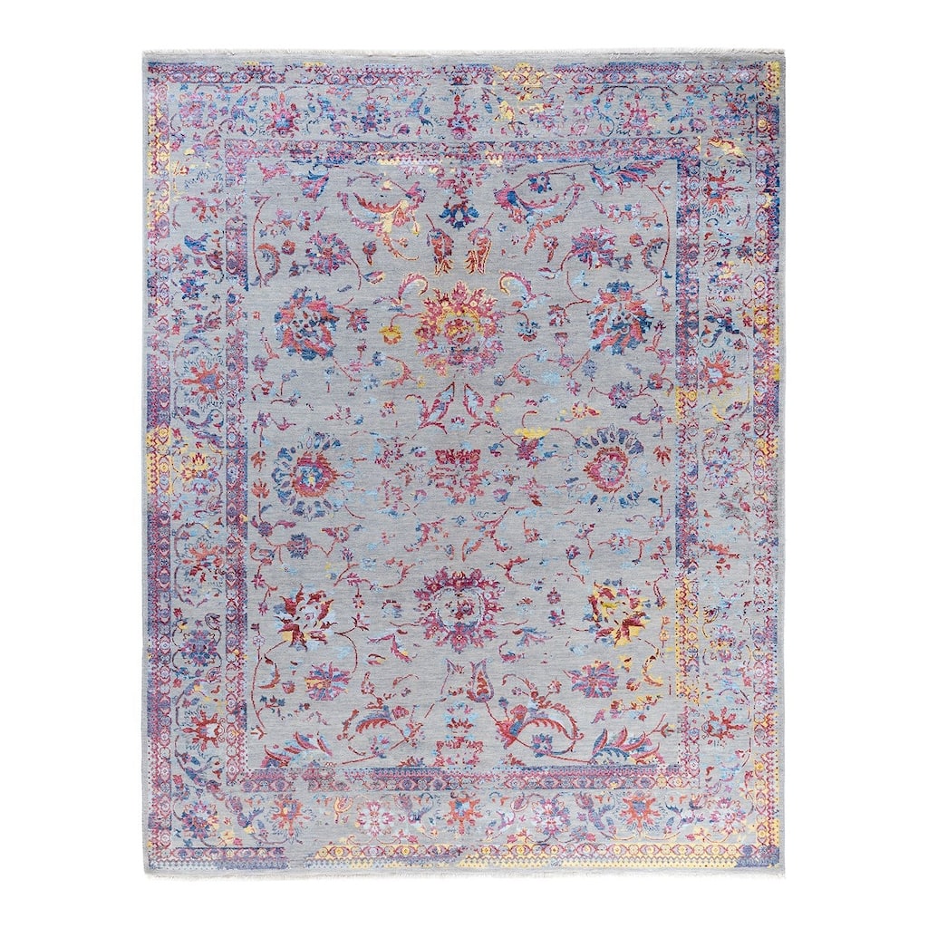 Ikat One-of-a-Kind Hand-Knotted Area Rug, Gray - 8' 3" x 10' 4"