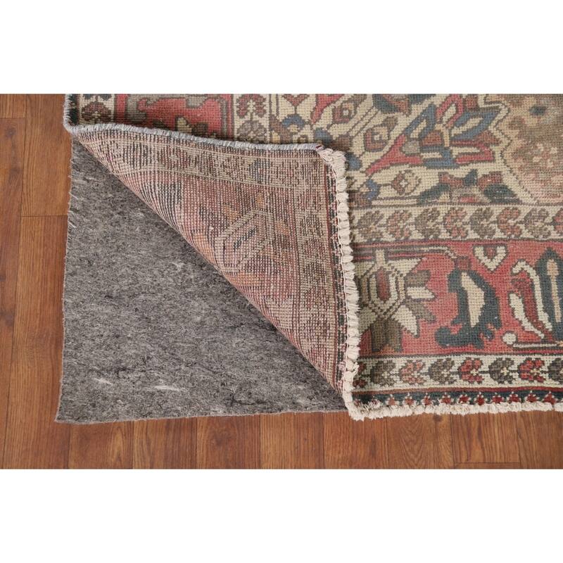 Pink Bakhtiari Vintage Persian Area Rug Handmade Wool Carpet - 6'10" x 9'10"