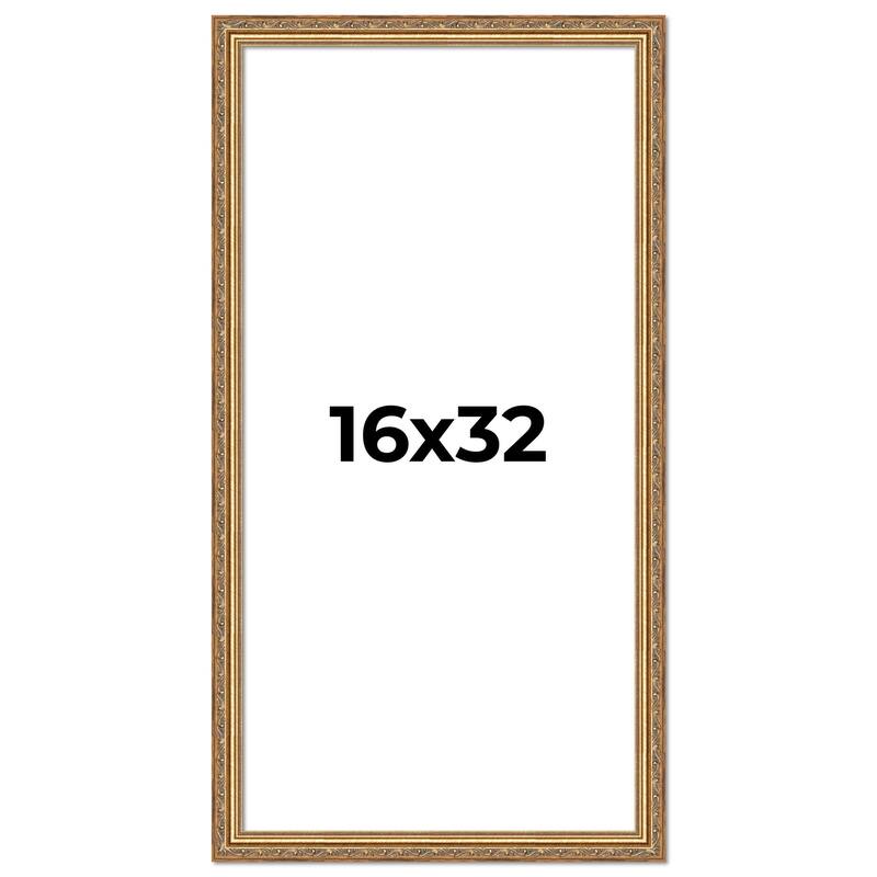 16x32 Frame Red Solid Wood Picture Frame Width 1.75 Inches | Interior Frame Depth 1 13/16 Inches