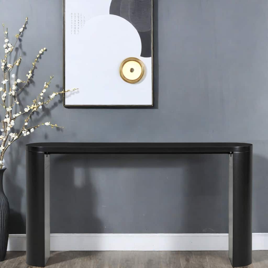 59.6" MDF Console Table with Semi-Cylindrical Legs for Living Room
