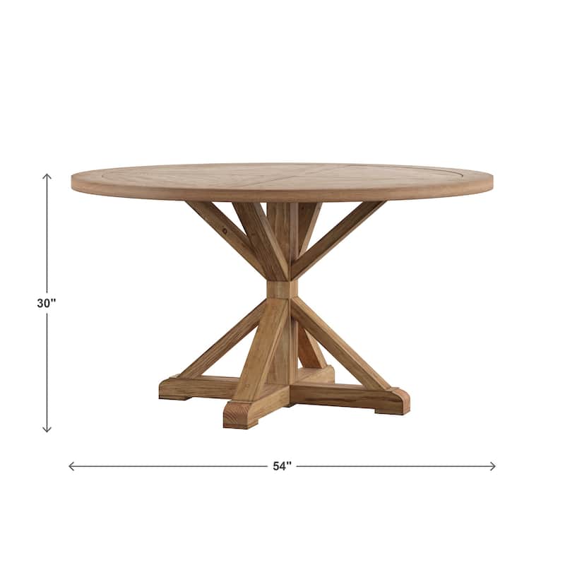 Benchwright Rustic X-base Round Pine Wood Dining Table by iNSPIRE Q Artisan