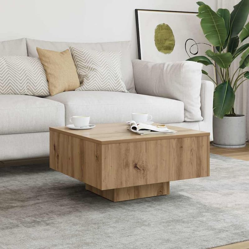 vidaXL Coffee Table Artisan Oak Engineered Wood Regular Coffee Table - 23.6 x 23.6 x 12.4