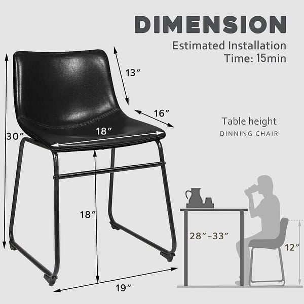 dimension image slide 12 of 19, Bossin 18/26/30 inch Bar Stools,Counter Height Bar Stools with Back Modern PU Leather Stools Dining Chair with Footrest