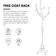 preview thumbnail 66 of 140, Tree-branch Rubberwood Freestanding Coat Rack with Hooks