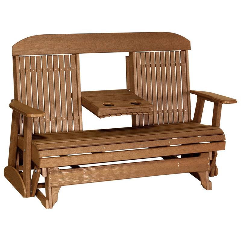 Outdoor All-Weather Poly Lumber Classic Glider - 5' - Antique Mahogany Woodgrain