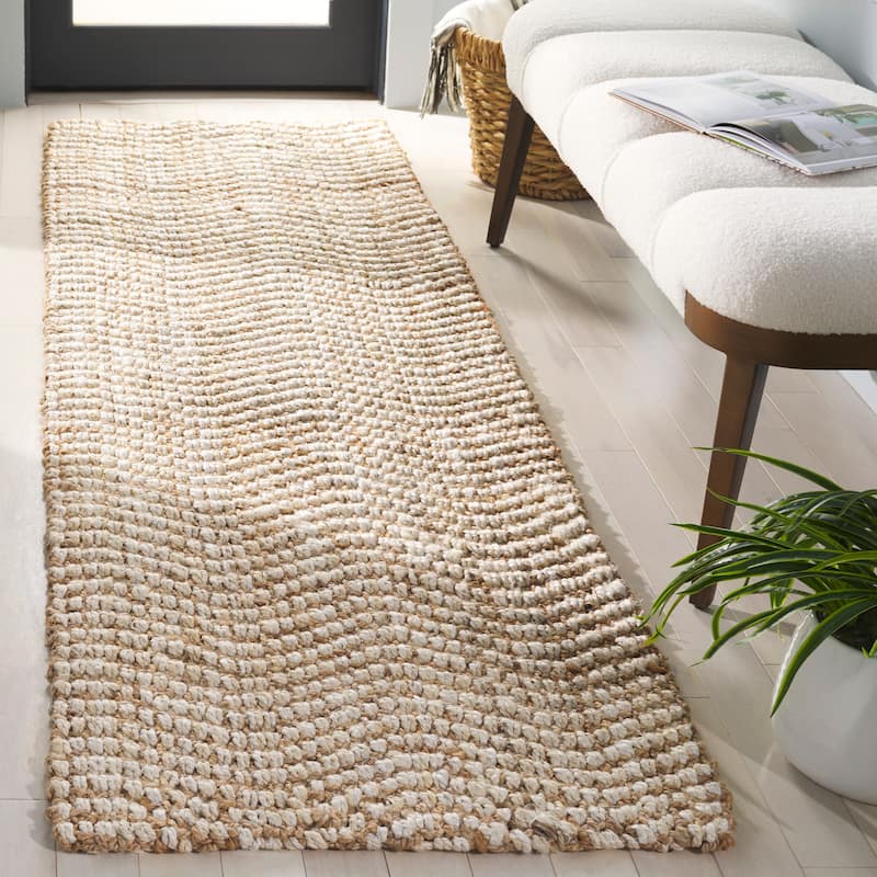 SAFAVIEH Handmade Natural Fiber Charleyne Farmhouse Jute Rug - Natural/Bleach - 2'3" x 8' Runner