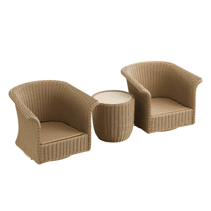 Spruce & Spring Patio Fruniture Outdoor Swivel Chair and Side Table