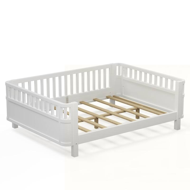 Wood Low Profile Bed with Rails
