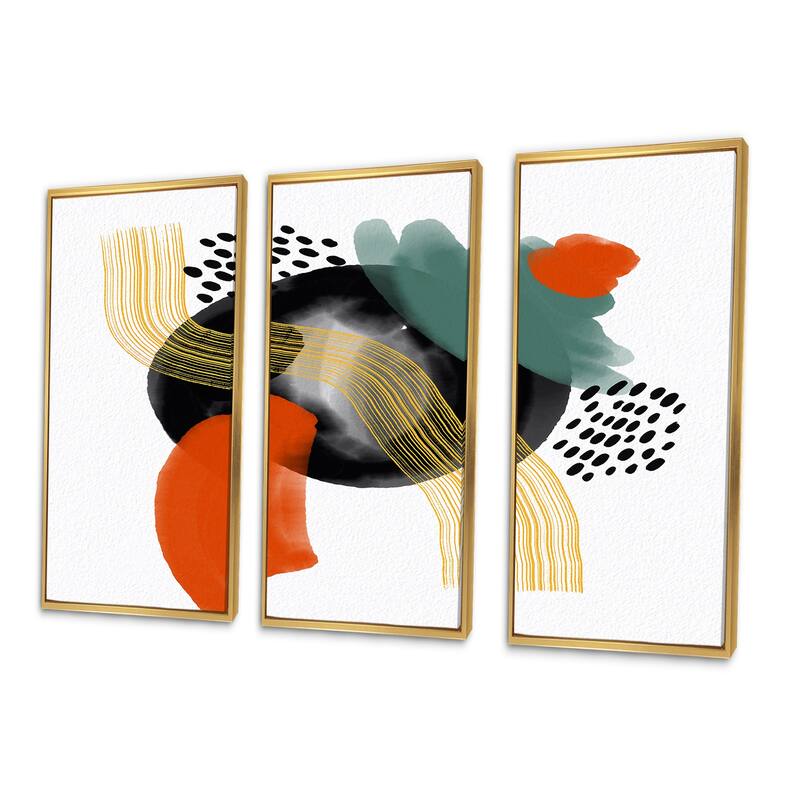 Designart "Minimalistic Composition With Black Polka Dots" Modern