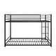 preview thumbnail 6 of 6, Black Full over Full Size Metal Bunk Bed Frame with Guard Rails