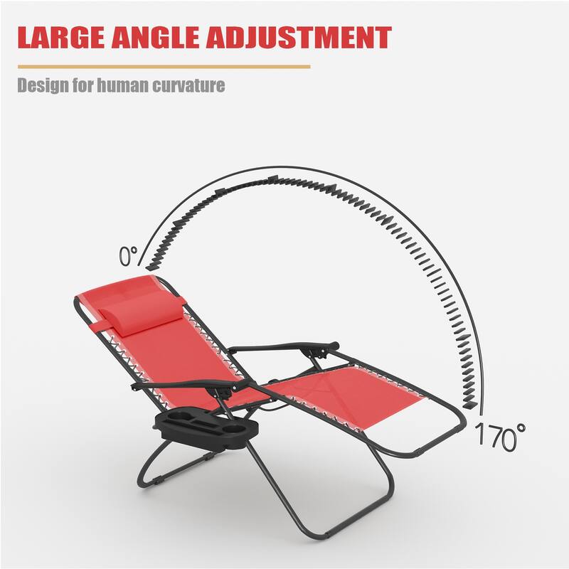 Homall Patio Zero Gravity Chair Lawn Lounge Chair with Pillow Set of 2