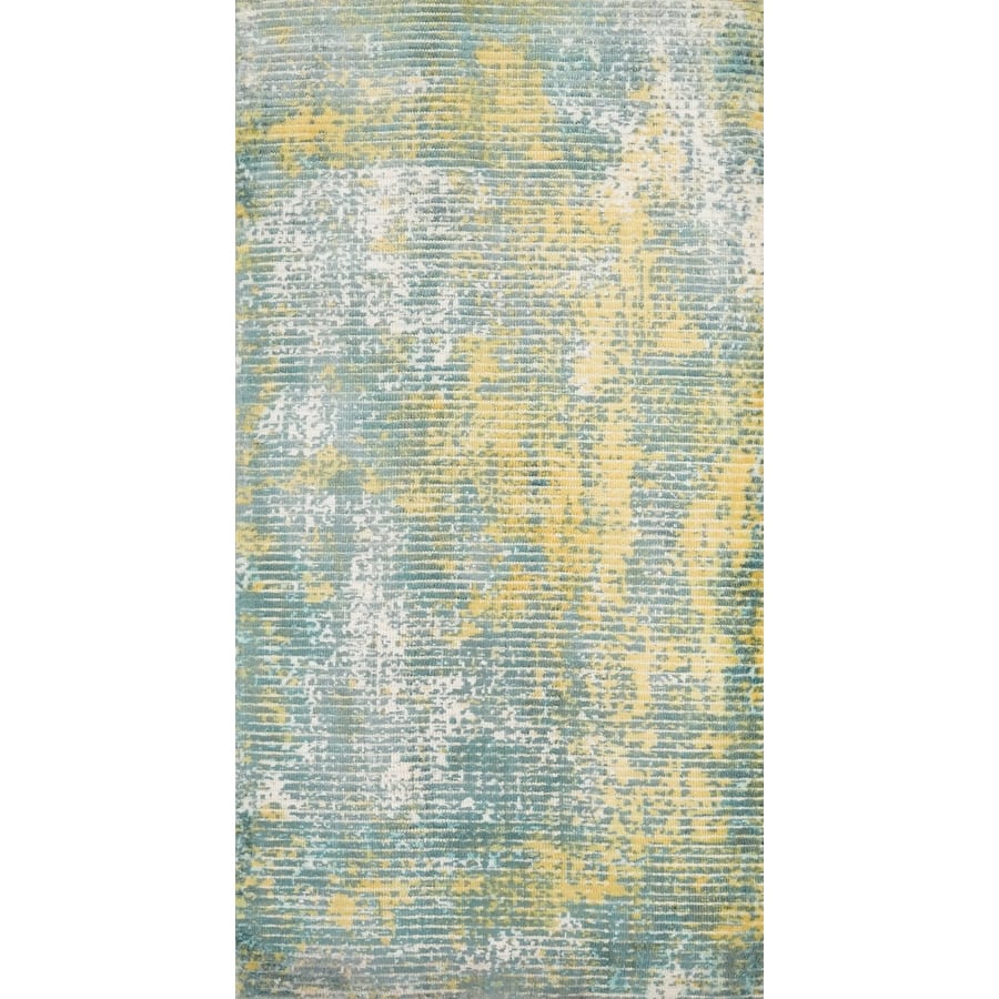 Hand Knotted Oriental Viscose Silk Carpet Modern All-Over Green Abstract Area Rug - 4' 0'' X 2' 0''