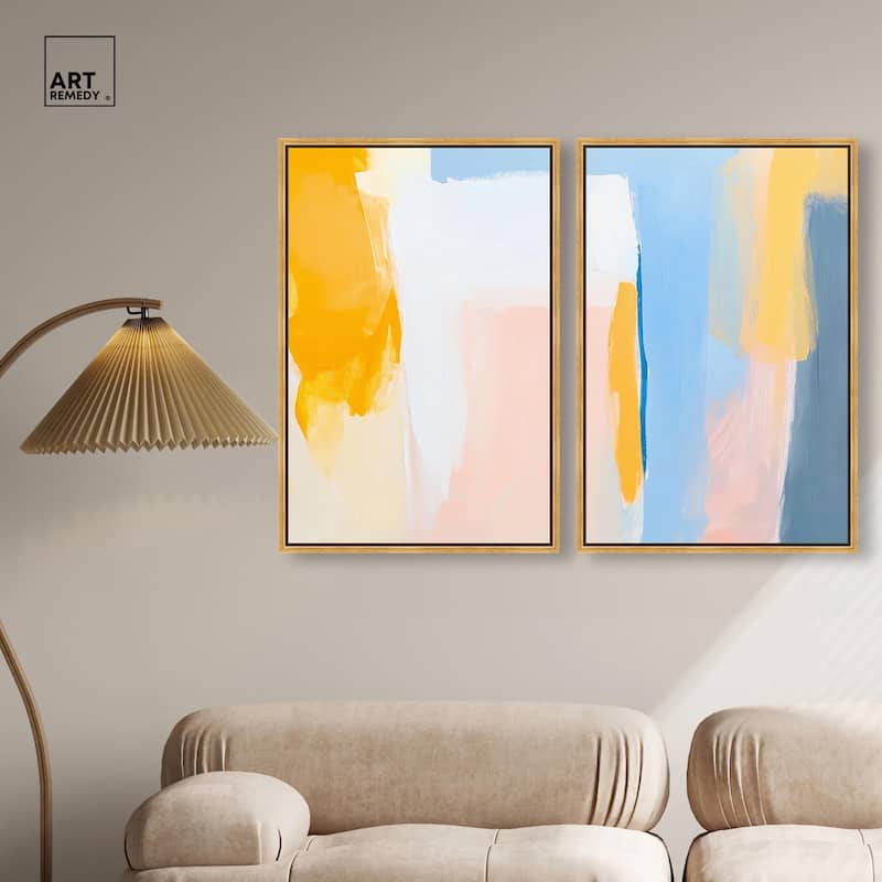 Lightwave Tides Canvas Set of 2 by Art Remedy
