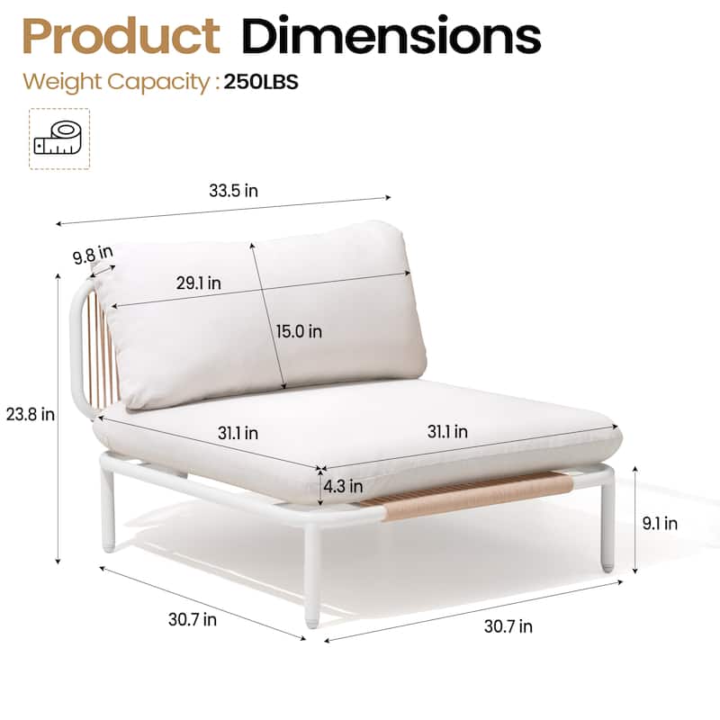 Free Combination DIY Outdoor Patio Set Sectional Sofa with Cushions