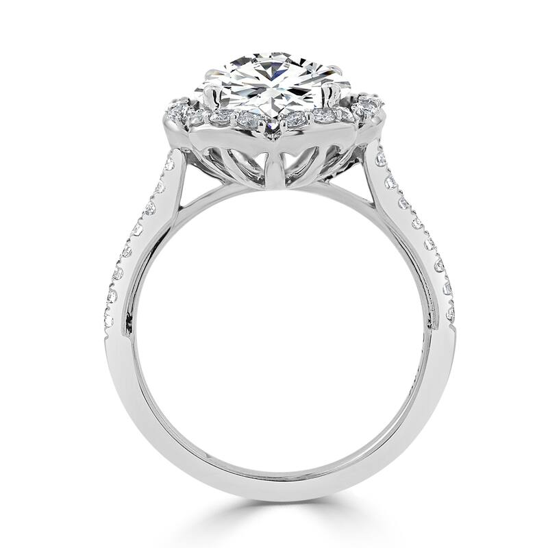 Auriya 14k Gold 2 carat Floral Moissanite Halo Diamond Engagement Ring 3/8ctw