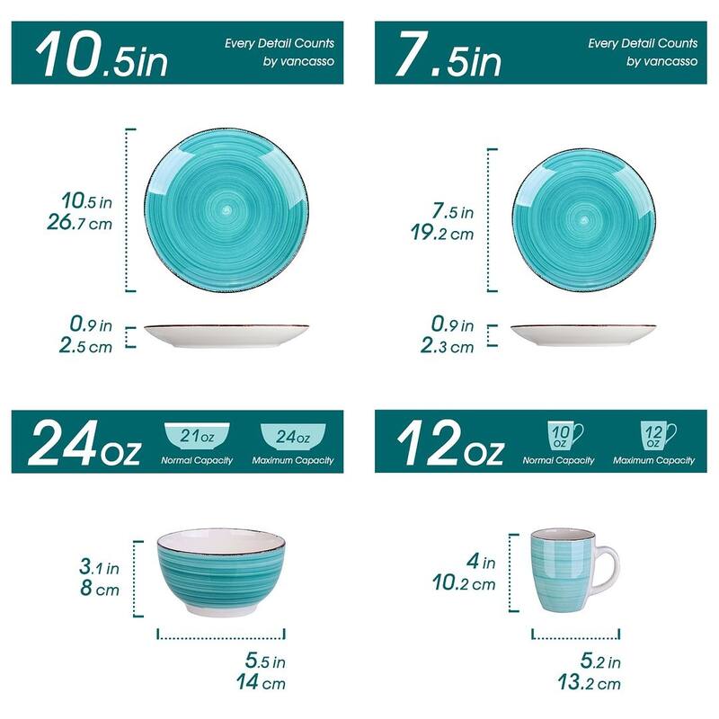 vancasso 32-Piece Exquisite Stoneware Dinnerware Set (Service for 8)