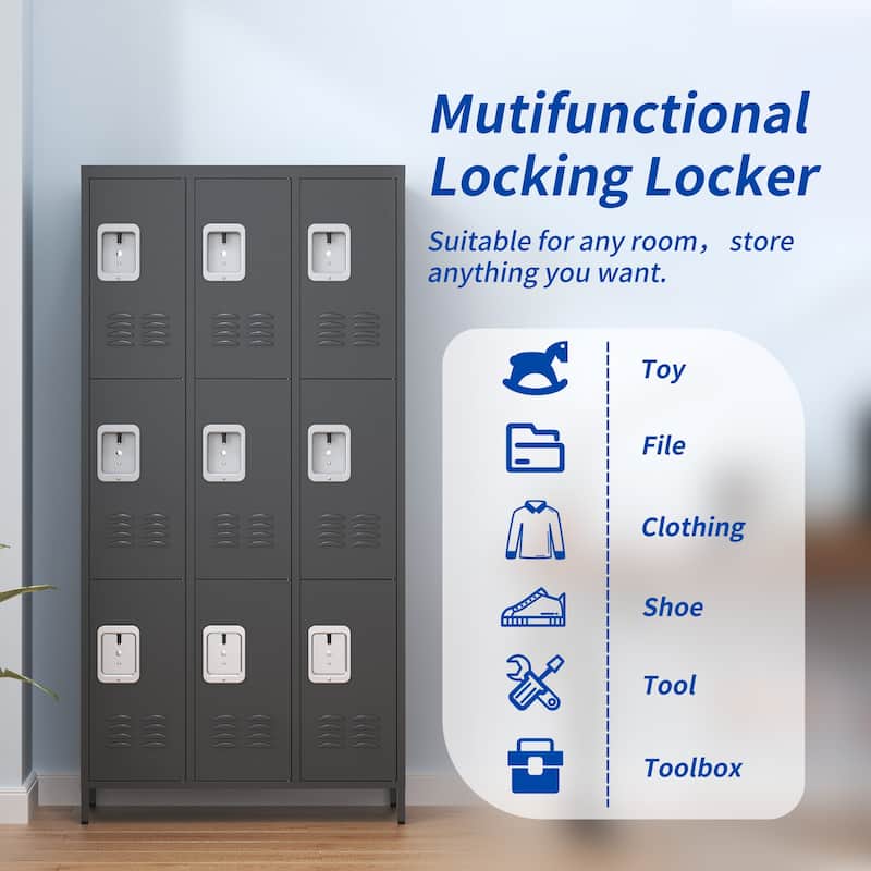 12 Door 72"H Metal Lockers With Lock