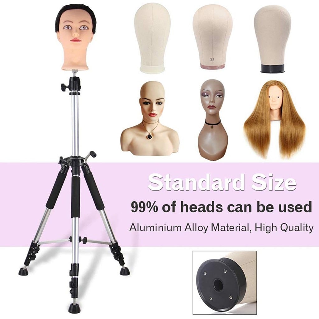 New Wig Stand Tripod Mannequin Head Stand, Adjustable Wig Head