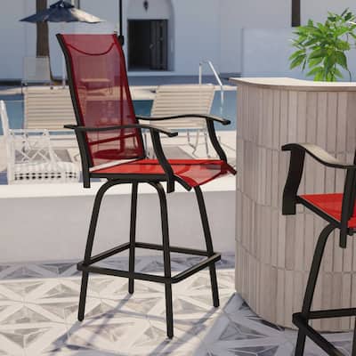 30" All-Weather Patio Swivel Outdoor Stools, Set of 2 - Garden Chair