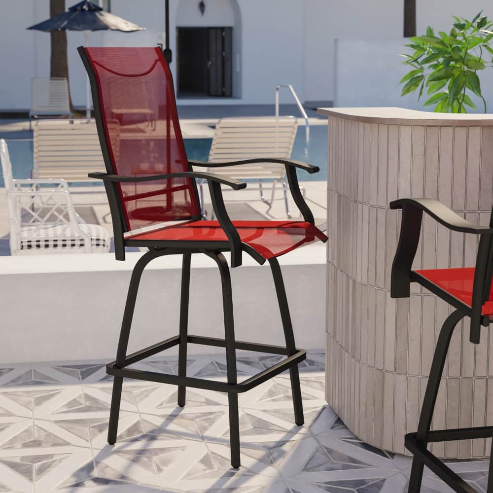 30" All-Weather Patio Swivel Outdoor Stools, Set of 2 - Garden Chair