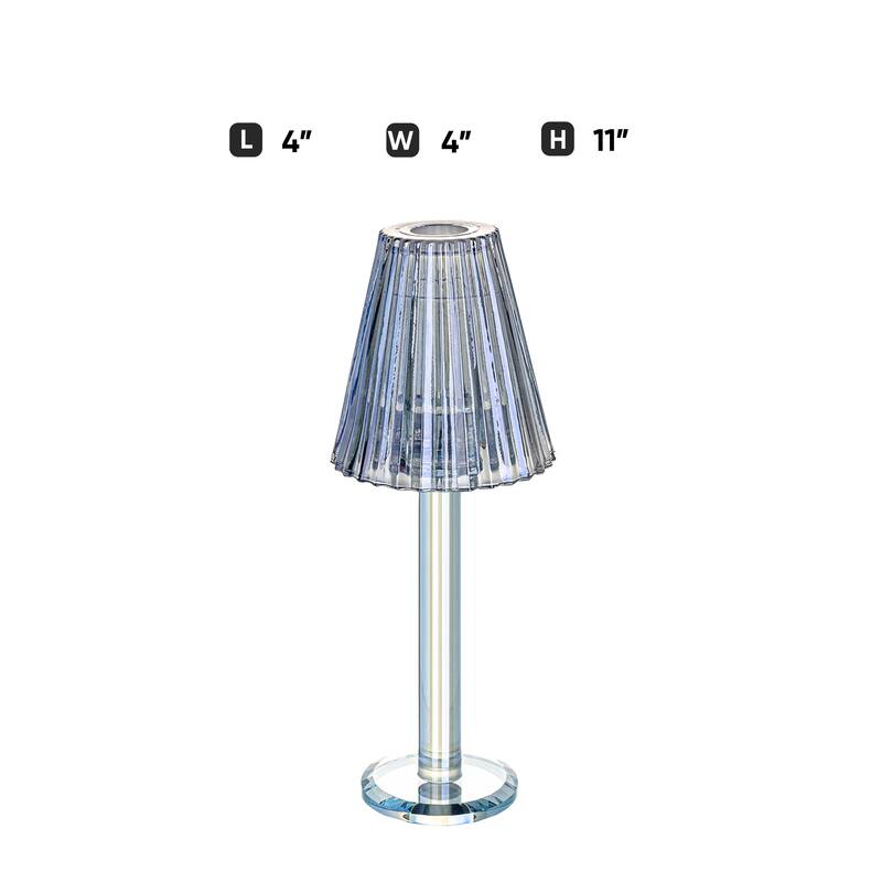 12 Inch Crystal Glass Candle Lamp with Stylish Glass Shade for Decor