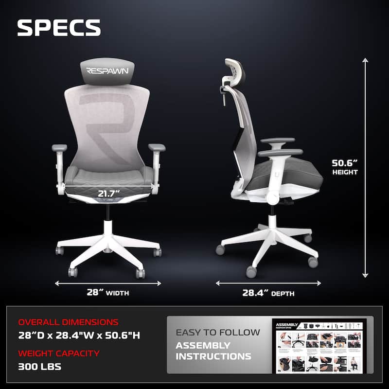 RESPAWN SPIRE Ergonomic Mesh Office Gaming Chair - Home PC Computer Desk Gaming Chair