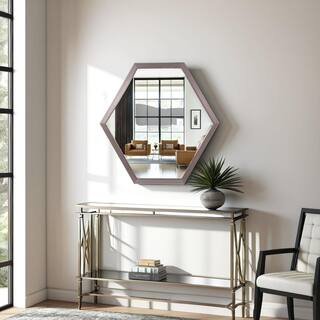 Allan Andrews Graphite Foil Hexagonal Wall Mirror - 30"W x 30"H
