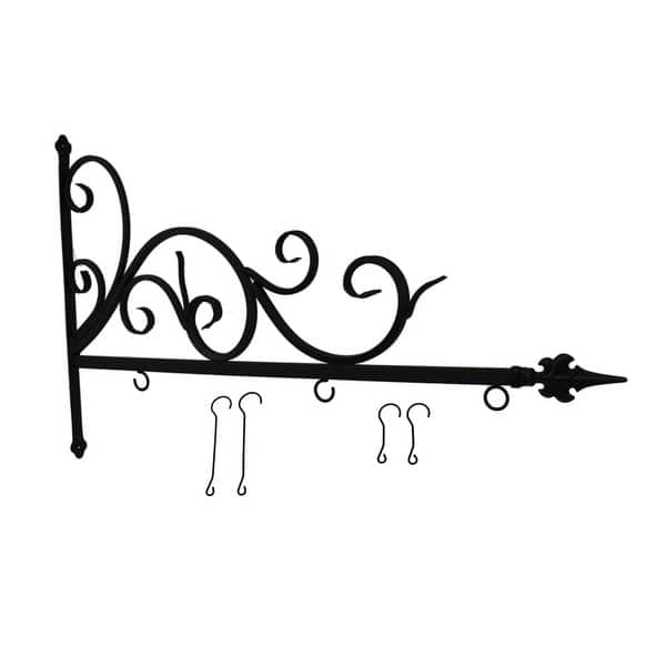 Shop Black Powder Coated Metal Wall Mount Hanging Scroll Bracket 14 X 39 5 X 1 Inches On Sale Overstock 20227589