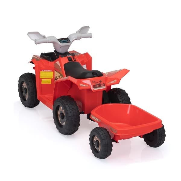 slide 2 of 14, Red Kids Electric ATV Quad Toy Car wForward/Reverse Switch, Anti-Slip Wheels, Music, Bluetooth, Power Display for Boys Girls Kids - Red - Assembled